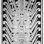 Raimondi Stela with a tall carved panel showing a central anthropomorphic figure and radiating stylized forms.