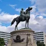 George Henry Thomas Memorial equestrian statue of a bearded man in military uniform on a stone pedestal.