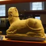 Bicha of Balazote stone sculpture with a bearded human head and reclining animal body