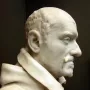 Marble bust of Cardinal Alessandro Peretti, showing a balding man with a mustache and small beard.