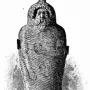 Lady of Cádiz anthropoid sarcophagus with a bearded face and ornate headdress